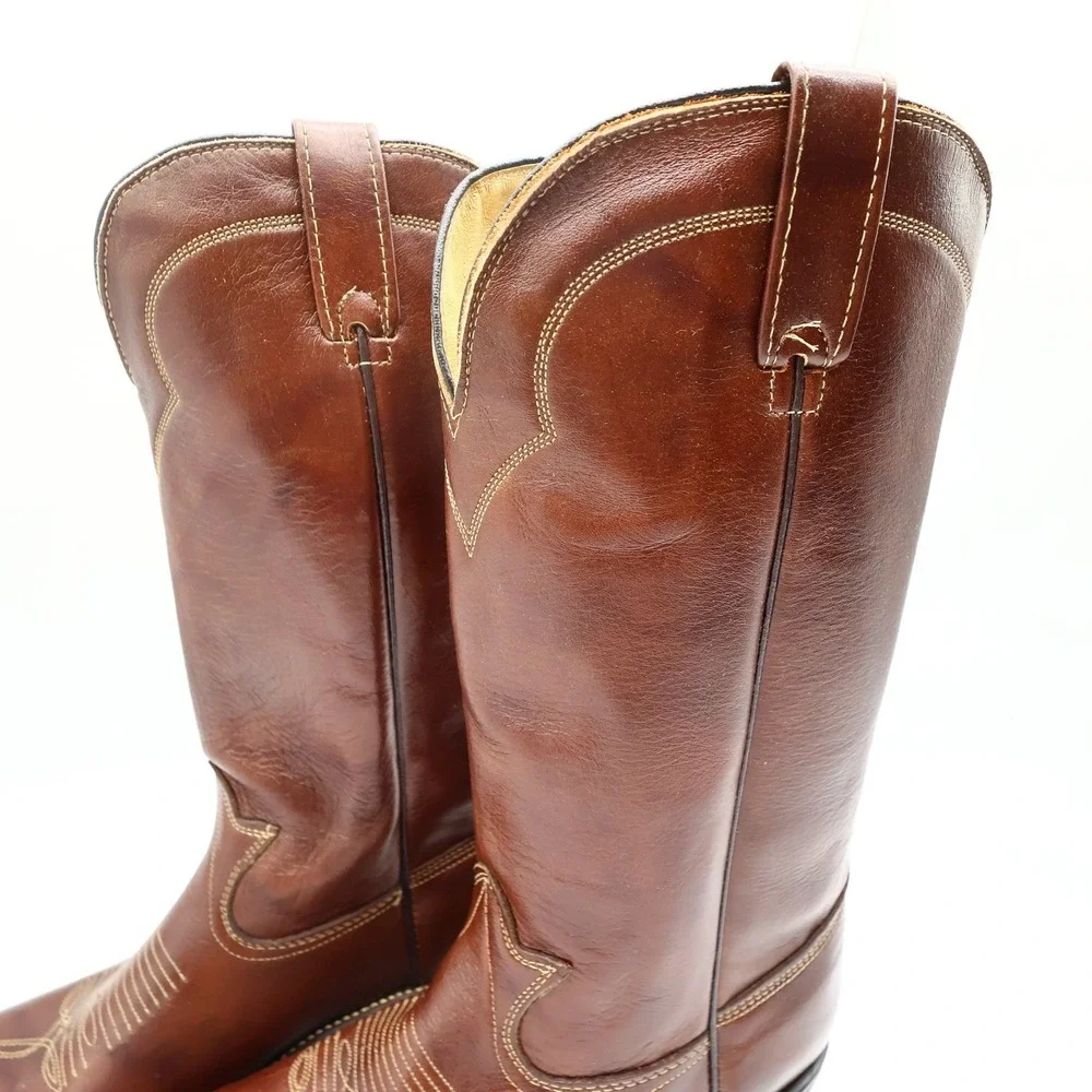 Laredo Vintage 90s Western Boots Mens 9 D Chocolate Brown Leather 2723 NIB